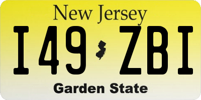 NJ license plate I49ZBI