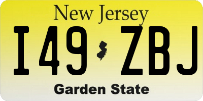 NJ license plate I49ZBJ