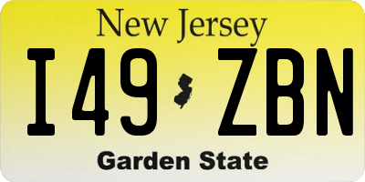 NJ license plate I49ZBN