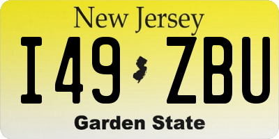 NJ license plate I49ZBU