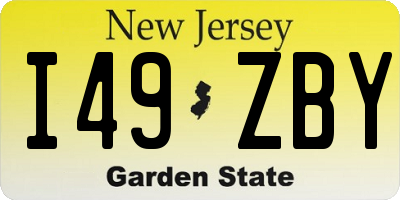 NJ license plate I49ZBY