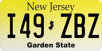 NJ license plate I49ZBZ