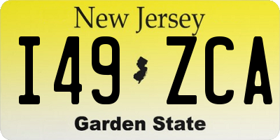 NJ license plate I49ZCA