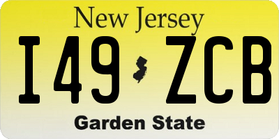 NJ license plate I49ZCB