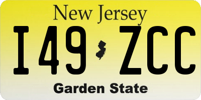 NJ license plate I49ZCC