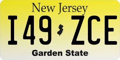 NJ license plate I49ZCE