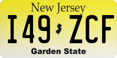 NJ license plate I49ZCF