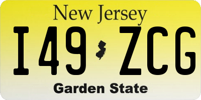 NJ license plate I49ZCG