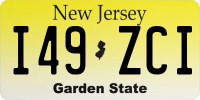 NJ license plate I49ZCI