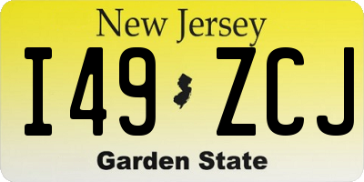 NJ license plate I49ZCJ