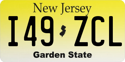 NJ license plate I49ZCL