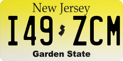 NJ license plate I49ZCM