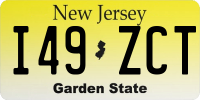NJ license plate I49ZCT