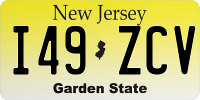 NJ license plate I49ZCV