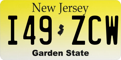 NJ license plate I49ZCW