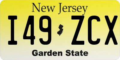 NJ license plate I49ZCX