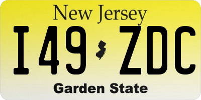 NJ license plate I49ZDC