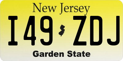 NJ license plate I49ZDJ