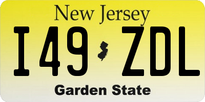 NJ license plate I49ZDL