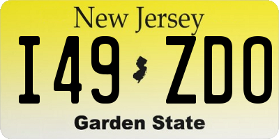NJ license plate I49ZDO