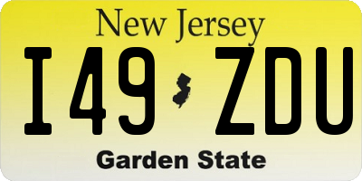 NJ license plate I49ZDU