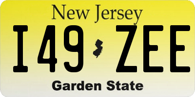 NJ license plate I49ZEE