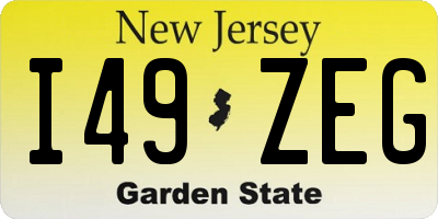 NJ license plate I49ZEG