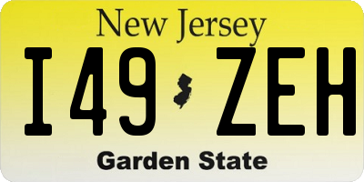 NJ license plate I49ZEH