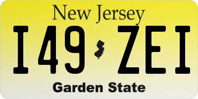 NJ license plate I49ZEI