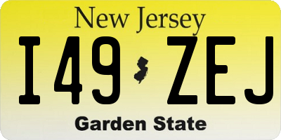 NJ license plate I49ZEJ