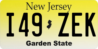 NJ license plate I49ZEK