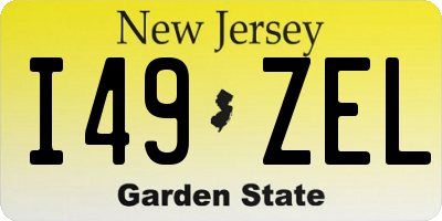 NJ license plate I49ZEL