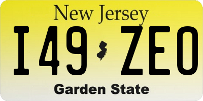 NJ license plate I49ZEO