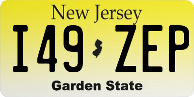 NJ license plate I49ZEP