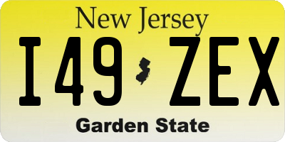 NJ license plate I49ZEX