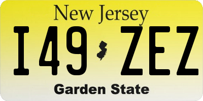 NJ license plate I49ZEZ