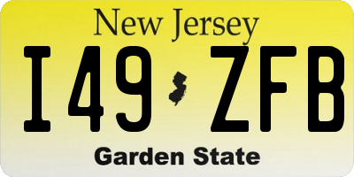 NJ license plate I49ZFB