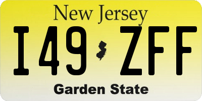 NJ license plate I49ZFF