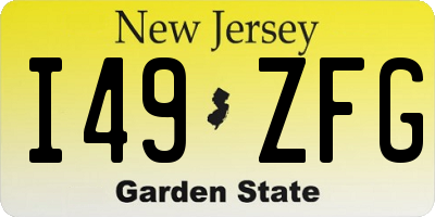 NJ license plate I49ZFG