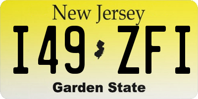 NJ license plate I49ZFI