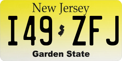 NJ license plate I49ZFJ