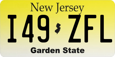 NJ license plate I49ZFL