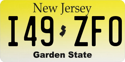 NJ license plate I49ZFO