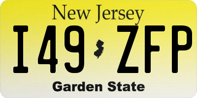 NJ license plate I49ZFP