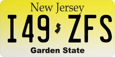 NJ license plate I49ZFS