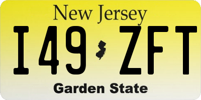 NJ license plate I49ZFT