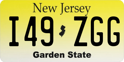 NJ license plate I49ZGG