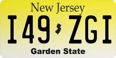 NJ license plate I49ZGI