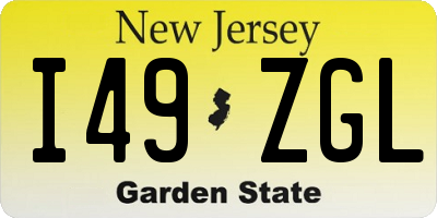 NJ license plate I49ZGL