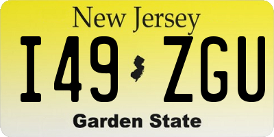 NJ license plate I49ZGU